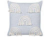 Набір з 2 бавовняних подушок з вишивкою веселки 45 x 45 см Блакитний LEEA, фото 3