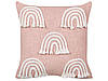 Набір з 2 бавовняних подушок з вишивкою веселки 45 x 45 см Рожевий LEEA, фото 3
