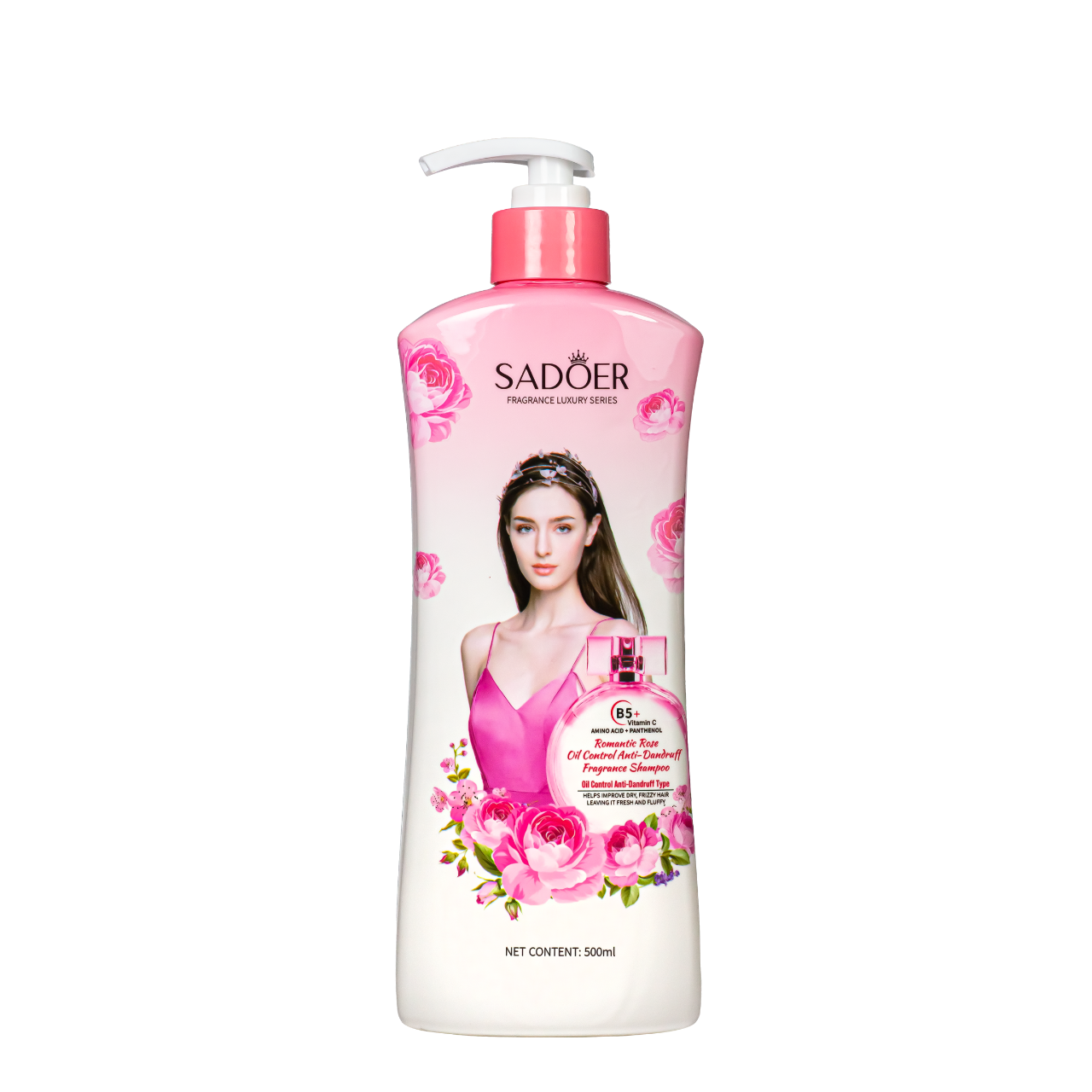 Шампунь проти лупи парфумований Sadoer Romantic Rose Shampoo 500 мл SD49031