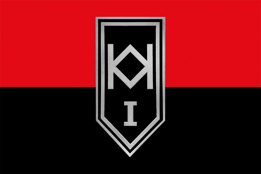 Прапор 1 механізованого батальйона 3 ОШБр ЗСУ червоно-чорний