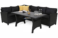 Комплект садовой мебели Lagos Dark Grey / Grey Melange (угловой большой диван и столик)