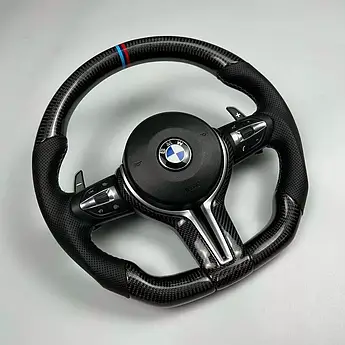 Карбоновый руль BMW БМВ M1 M2 M3 M4 M5 M6 M7 M8 X1 X2 X3 X4 X5 X6 кермо з карбону алькантара діод LED