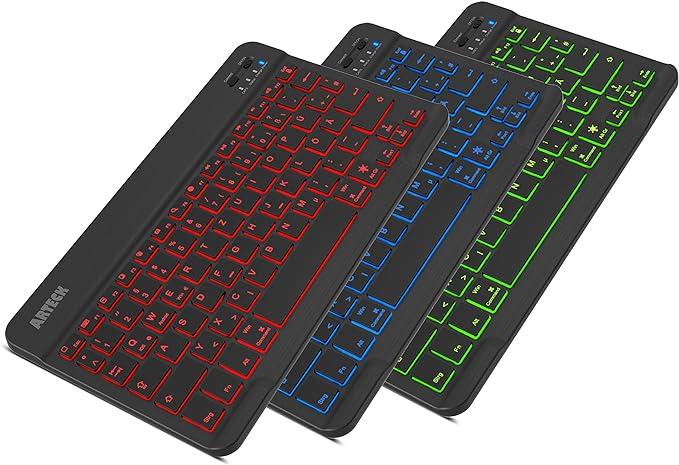 Німецька бездротова клавіатура Arteck HB030B QWERTZ, 7 кольорів. Для iPad, Android, MacOS, Windows
