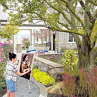 Мольберт тринога металевий для полотна 56-90 см складаний 125х85х157 см у чохлі