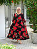 Літнє жіноче легке штапельне плаття Троянди, рукав 3/4, Туреччина, розміри 48-52, 100% бавовна OTANTIK, фото 3