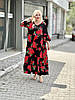 Літнє жіноче легке штапельне плаття Троянди, рукав 3/4, Туреччина, розміри 48-52, 100% бавовна OTANTIK, фото 4