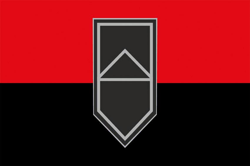 Прапор Протитанкового батальйону 3 ОШБр ЗСУ червоно-чорний