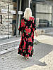 Літнє жіноче легке штапельне плаття Троянди, рукав 3/4, Туреччина, розміри 48-52, 100% бавовна OTANTIK, фото 5