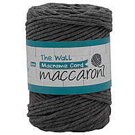 Бавовняний Шнур Macrame Cord The Wall Maccaroni 5 mm , черный графит