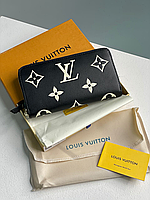 Женский кожаный кошелек Louis Vuitton Clemence Луи Виттон, брендовые кошельки, гаманець жіночий шкірний Чорний