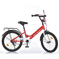 Детский двухколесный велосипед 20 дюймов с багажником и фонариком Profi NEO MB 20031-1 Красно-белый