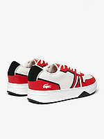 Men's Lacoste L001 Leather Color Contrast Sneakers red US: 9; EU: 42; CM: 26.5