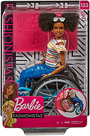 Барбі Barbie Fashionistas Doll Brunette with Rolling Wheelchair and Ramp