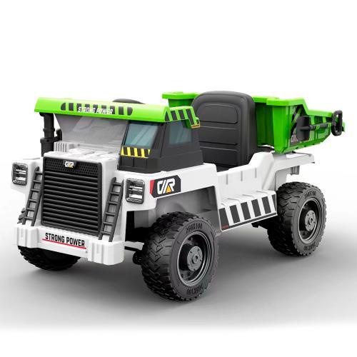 Дитячий електромобіль-вантажівка Strong Power (біло-зелений колір), фото 1