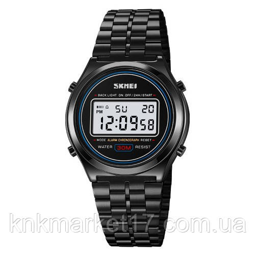 Цифровий спортивний металевий годинник Skmei 2146BK Black, фото 1