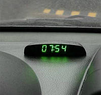 Электронные автомобильные часы + температура + напряжение - ЗЕЛЕНЫЙ ДИСПЛЕЙ