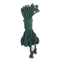 Хлопковая веревка BDSM 8 метров, 6 мм, цвет зеленый at