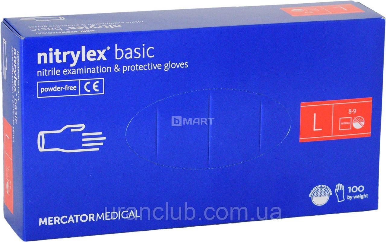 Рукавички нітрилові NITRYLEX basic уп./100 шт. nitrilex базик базик L