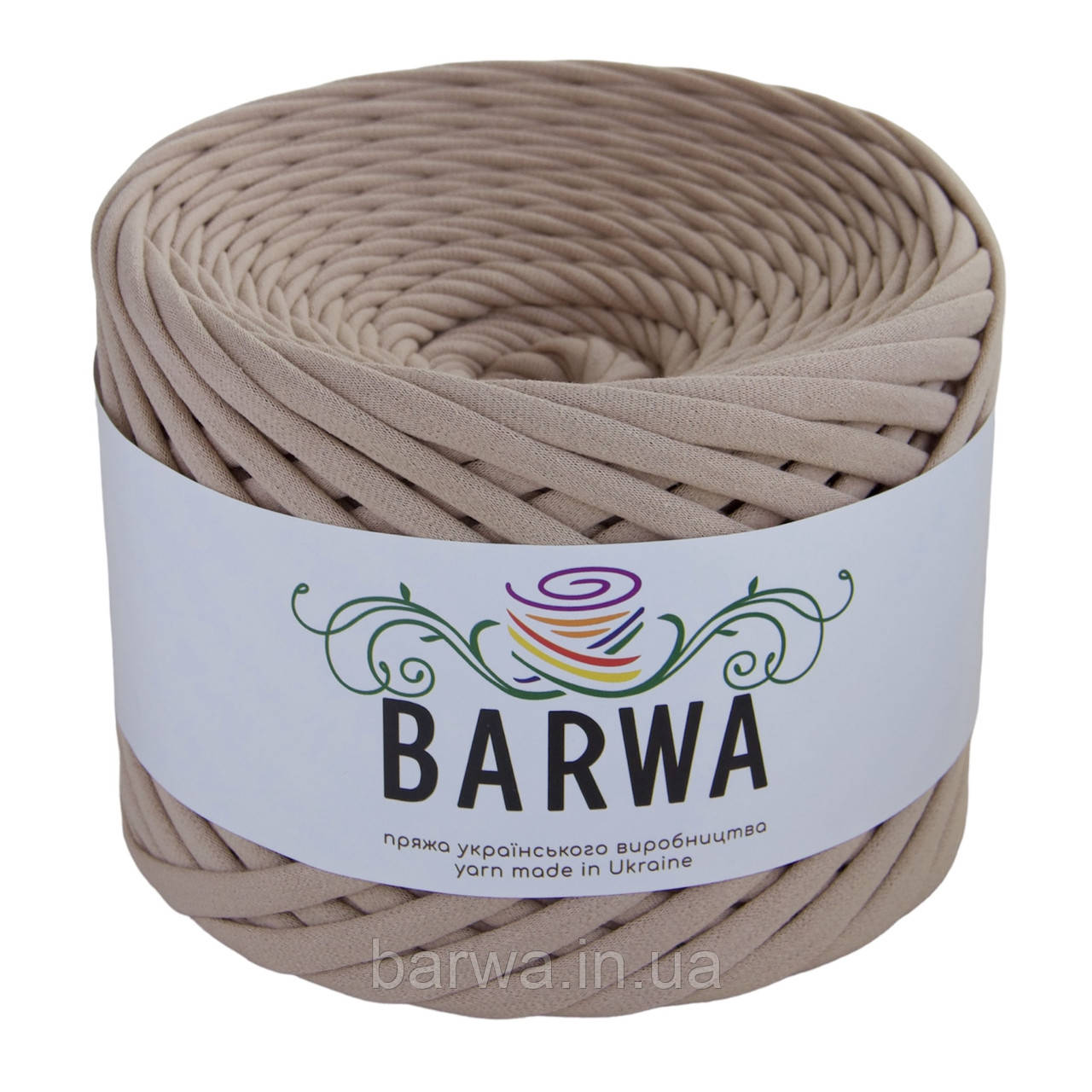 Пряжа трикотажна BARWA 7-9 мм, 50 метрів (півбобіна), колір карамель