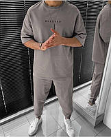 Мужской летний спортивный костюм Blessed штаны и футболка со спущенной линией плеча размеры 48-54