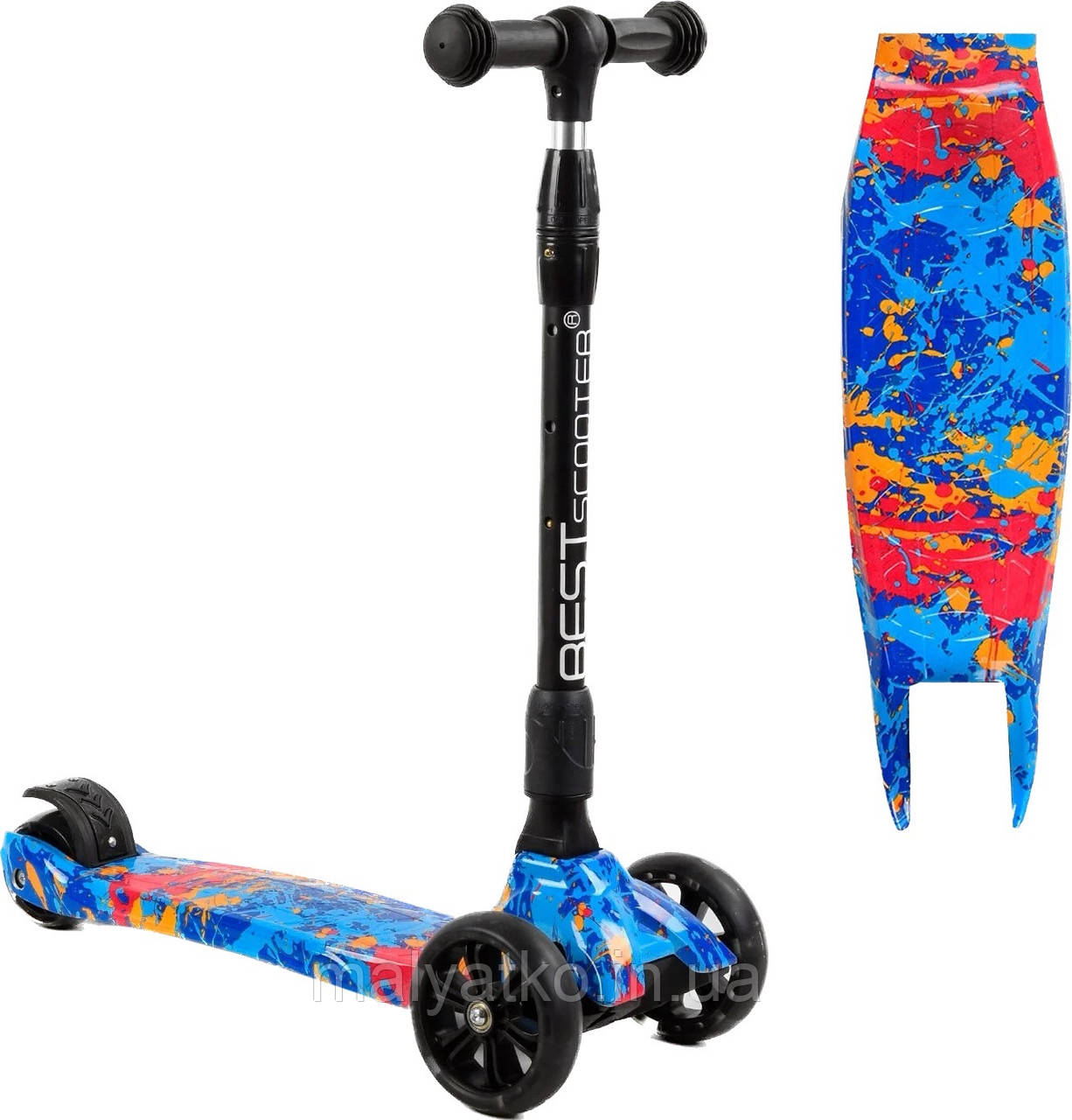 Самокат Best Scooter Maxi (складне кермо, світні колеса) арт. 82-961