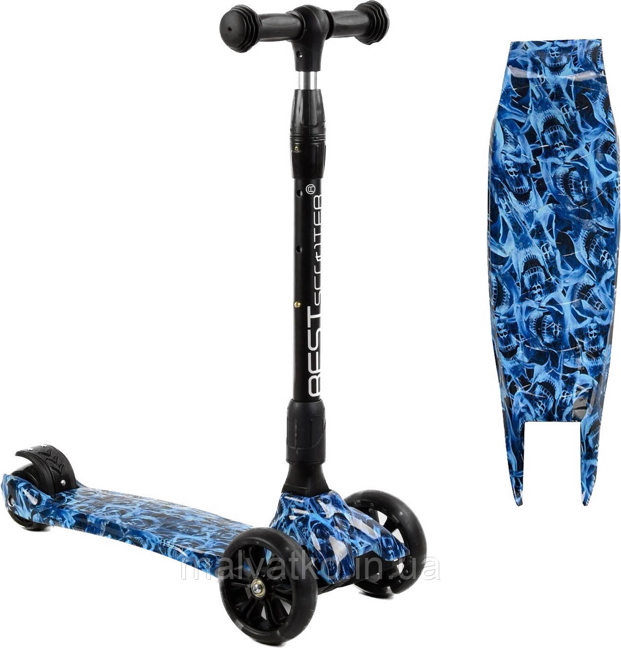 Самокат Best Scooter Maxi (складне кермо, світні колеса) арт. 24-601