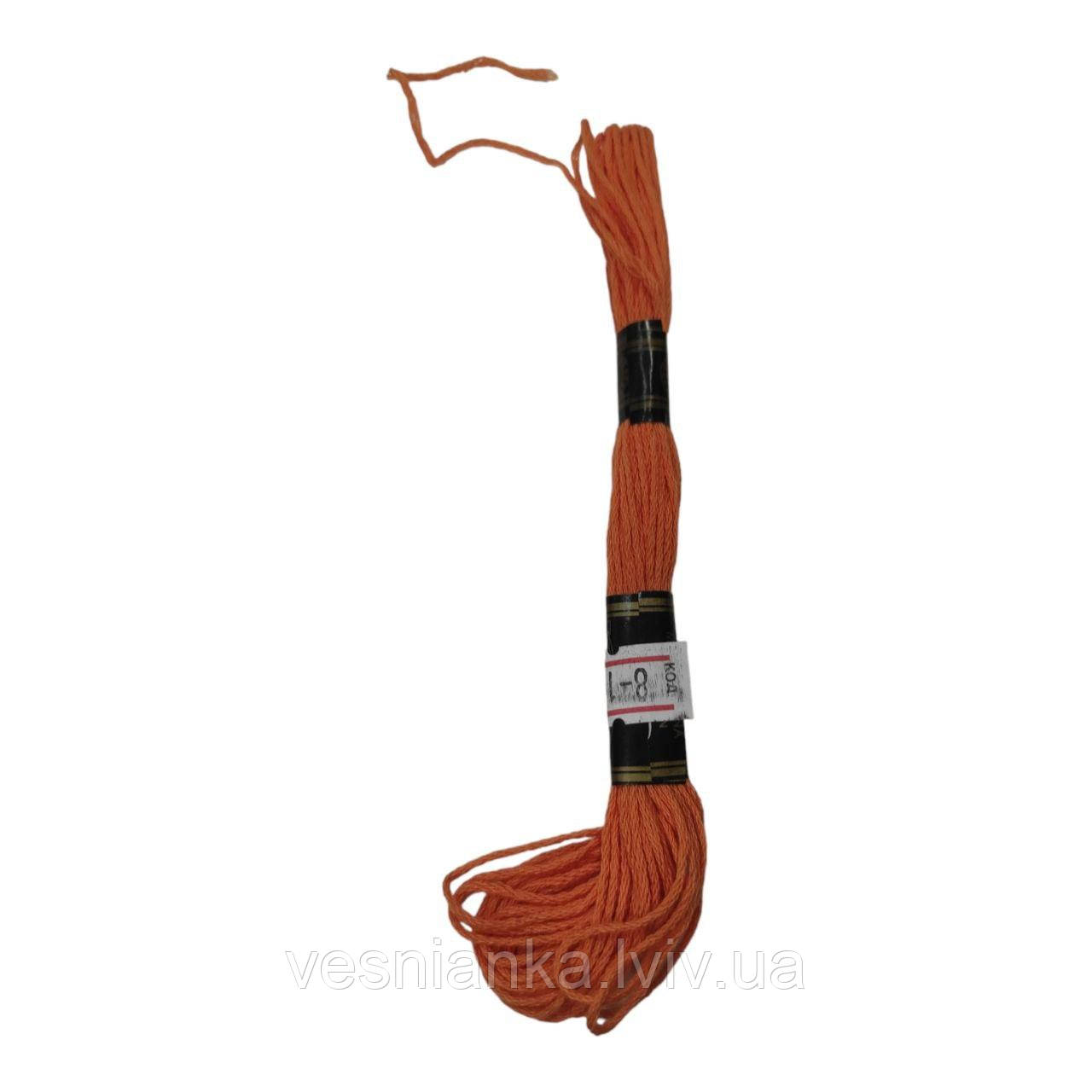 Нитки муліне світло Помаранчеві  ( №108 ) моток 8 метрів, фото 1