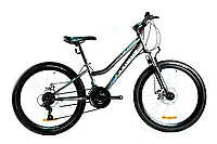 Велосипед Azimut 26″ Pixel GFRD рама 14, Сіро-бірюзовий Gray-turquoise