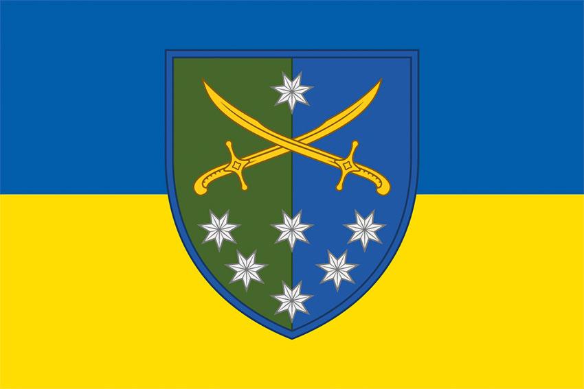 Прапор 142 ОПБр СВ ЗСУ синьо-жовтий