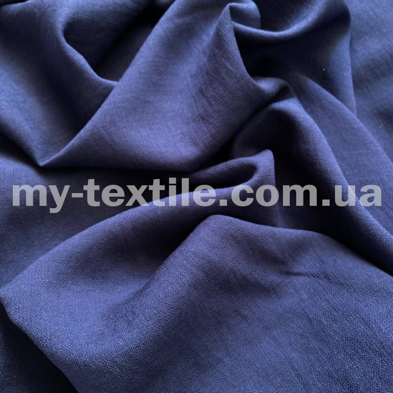 Льон Жатка однотонний Бохо Темно синій, фото 1