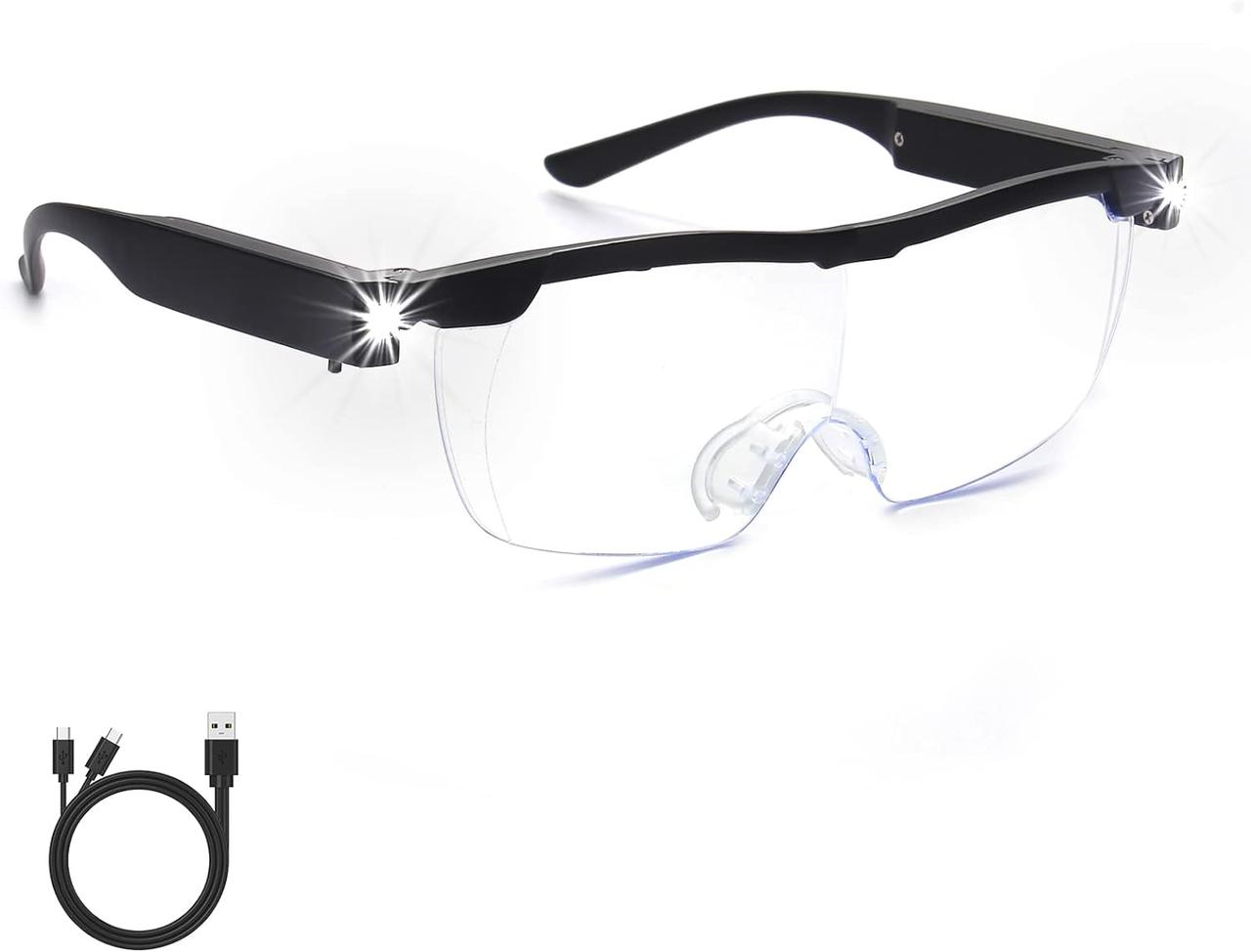 Збільшувальні окуляри SKYWAY зі світлодіодним підсвічуванням, для читання, близької роботи, рукоділля, ювелірів, вишивання, хобі.