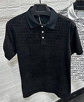 "S M " Premium поло черное люксовая футболка мужская молодежная стильная модная коттон DG