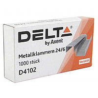 Скобы для канцелярского степлера №24/6, up to 30 sheets, 1000 шт Delta by Axent (D4102) hp