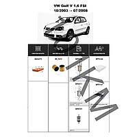 Комплект фільтрів VW Golf V 1.6 FSI (2003-2008) WIX