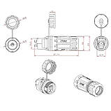 Водонепроникний промисловий роз'єм, STP, кат. 6 А, IP68, фото 5