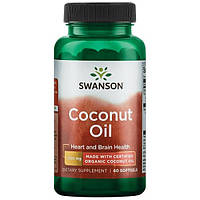 Кокосовое масло Swanson Coconut Oil 1000 mg 60 Softgels SB, код: 8206793