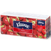 Салфетки косметические Kleenex Aroma с ароматом клубники двухслойные 10 пачек по 10 шт. (5029053028323) hp