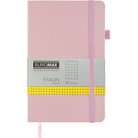 Книга записная Buromax Etalon 125x195 мм 96 листов в клетку обложка из искусственной кожи Розовая hp