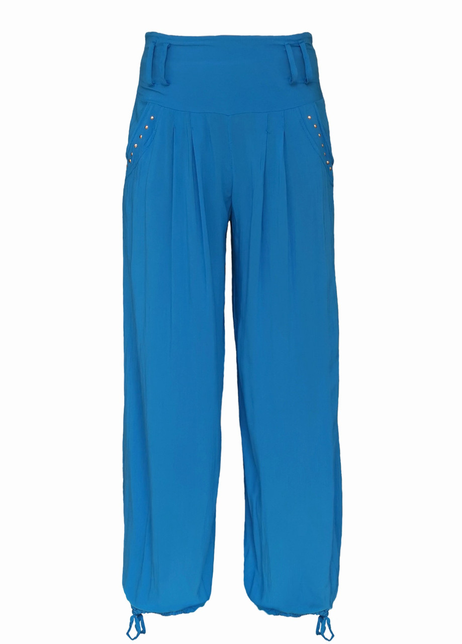 Жіночі літні штани віскоза Синій Free size, фото 1