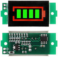 Индикатор уровня заряда Li-ion / Li-pol 3.3-31.2V: Зелёный