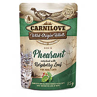 Вологий корм Carnilove cat pouch для котів, з фазаном і листям малини, 85 г