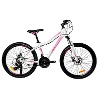 Велосипед Crosser 24 Sweet рама 14, Бело-розовый White-pink