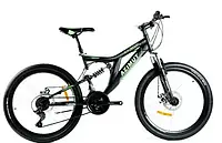 Горный велосипед Azimut 26″ Blackmount GFRD рама 18, Черно-зеленый Black-green