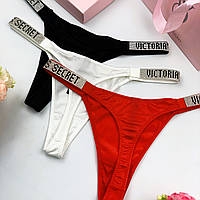 Жіночий набір стрингів Victoria's Secret, Жіночі стринги комплект 3 шт., Набір жіночих стрингів різних кольорів