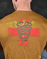 Армейская футболка для военных медиков зсу, качественная футболка койот потоотводящая coolmax ix440