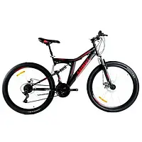 Горный велосипед Azimut 26″ Blackmount GFRD рама 18, Черно-красный Black-red