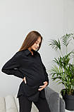 Сорочка для вагітних та годуючих мам вільного крою Geneva розмір S-M (42-44) Lullababe Чорний, фото 3