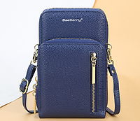 Женская мини сумочка клатч Baellery на плечо для маленькая сумка кошелек синяя Sensey Жіноча міні сумочка