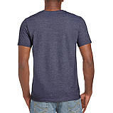 Футболка SoftStyle 153 Gildan унісекс heather navy XL, фото 2