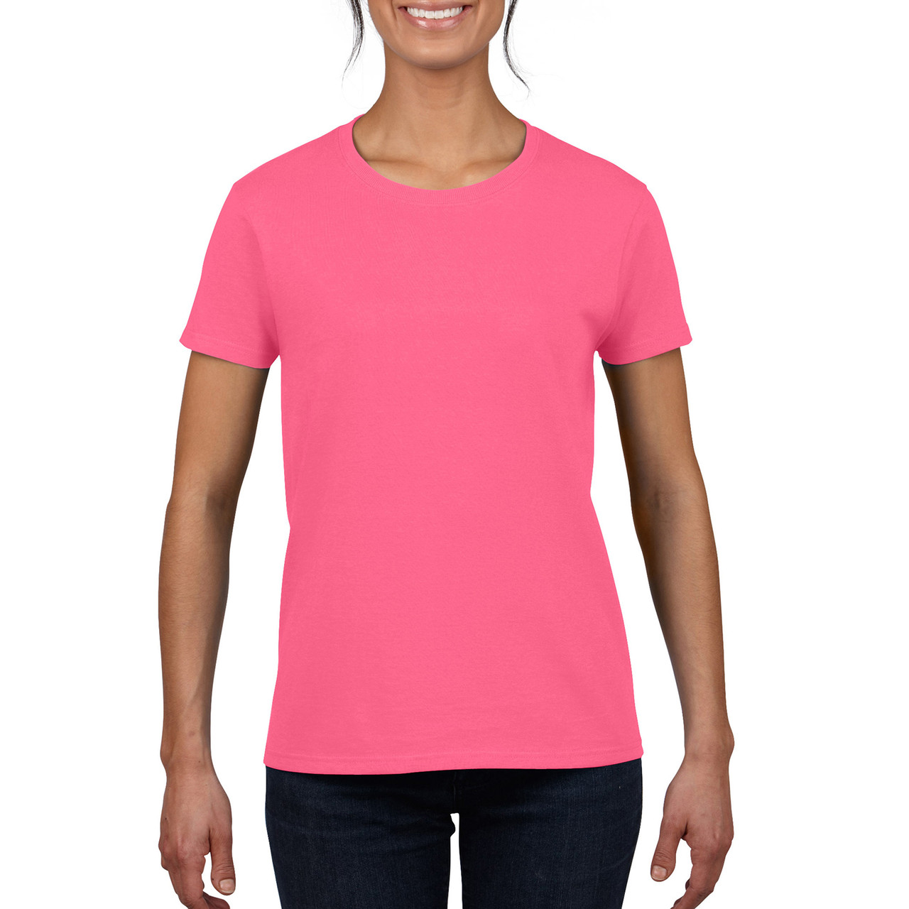 Футболка жіноча Heavy Cotton 180 Gildan для жінок safety pink XL, фото 1